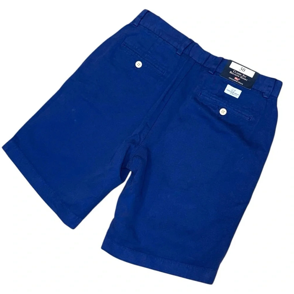 Vineyard Vines Breaker Shorts Harbor Blue Linen Cotton Blend Size 30 NWT - Picture 3 of 7